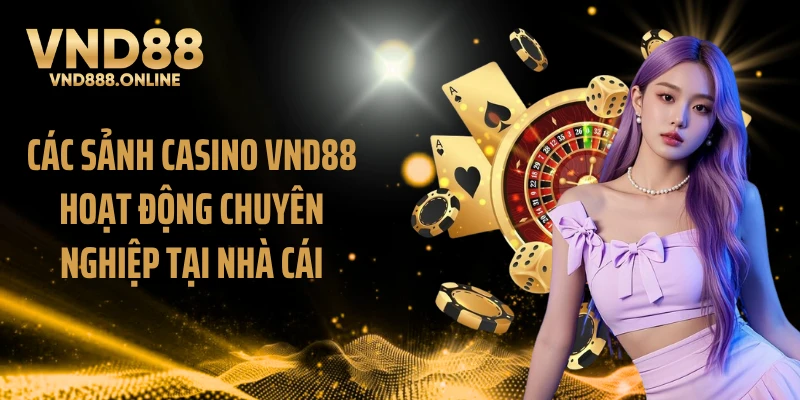 Các sảnh casino VND88 hoạt động chuyên nghiệp tại nhà cái